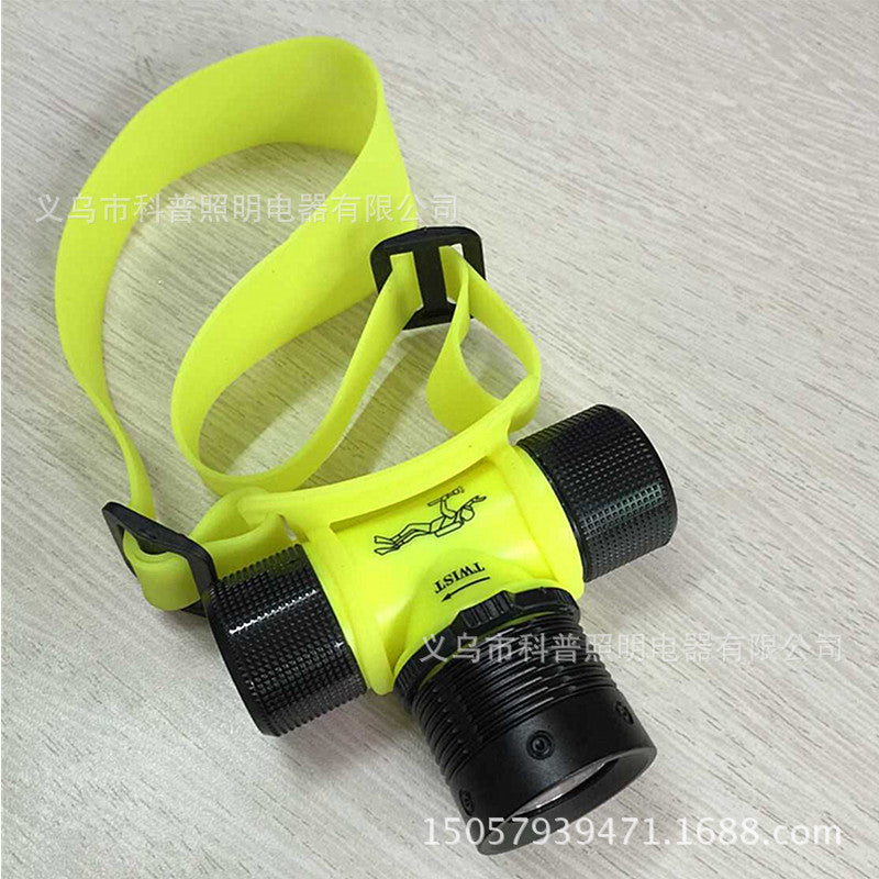 LED diving headlight, outdoor strong light charging, rotating gear change Q5 multi-function mini magnetic control lighting