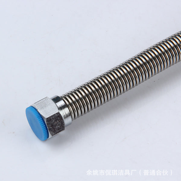Kanqi electroplated copper cap 201 stainless steel encrypted corrugated pipe, hot and cold water inlet hose for water heater, metal hose