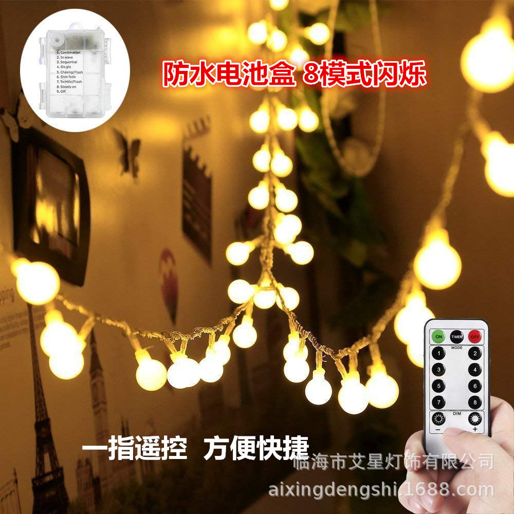 led low voltage round ball light string remote control battery box usb outdoor waterproof  hot-selling Christmas lights decorative small lanterns