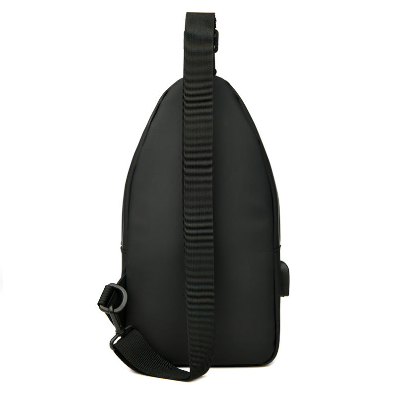 Breast bag, male anti-splashing messenger bag, simple and versatile USB charging wholesale, one piece delivery, outdoor casual shoulder bag.