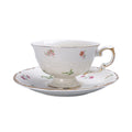 French retro romantic afternoon tea cup and saucer set, fresh floral ceramic coffee cup set, exquisite