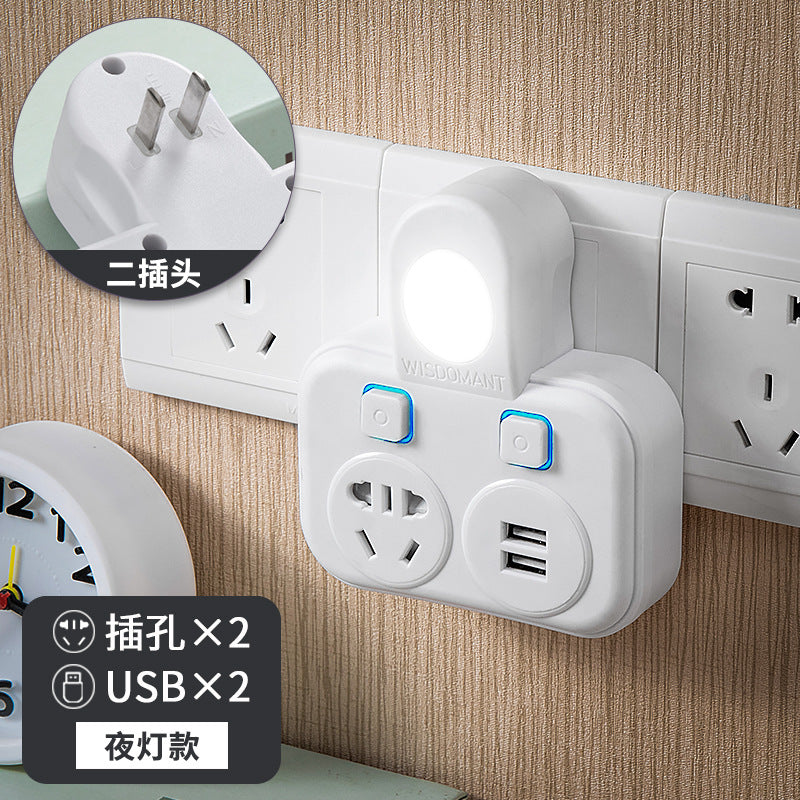 Two-pin socket converter, two-pin us standard, thai power strip, wireless multi-function two-phase double-head 2-item usb power strip