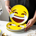 Cartoon ceramic plate - western dinner plate - steak plate - funny dish - creative emoji plate - ceramic tableware
