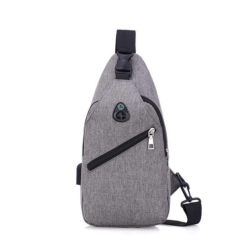 Foreign trade fashion taste men's breast bag European and American trend shoulder bag sports messenger bag printing logo gift wholesale