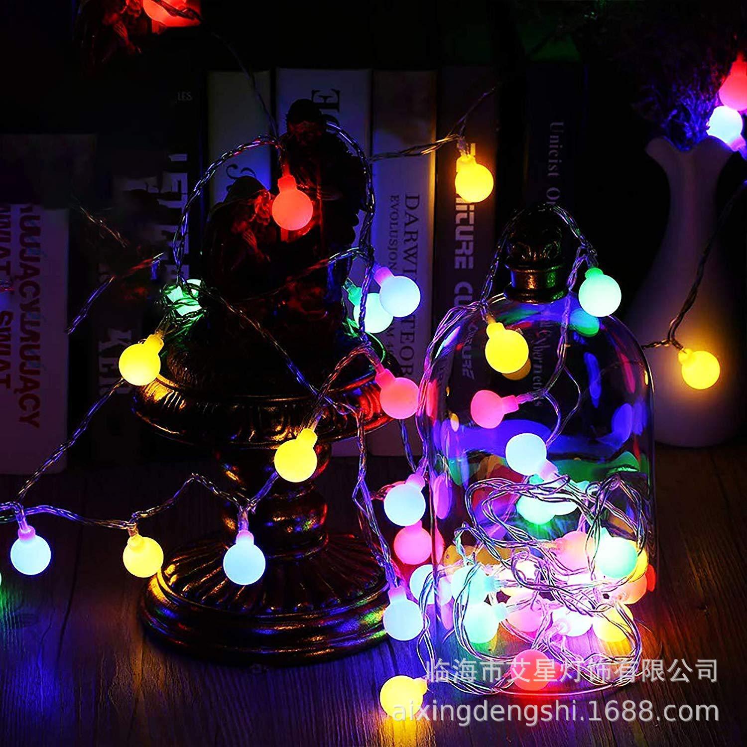 led low voltage round ball light string remote control battery box usb outdoor waterproof  hot-selling Christmas lights decorative small lanterns
