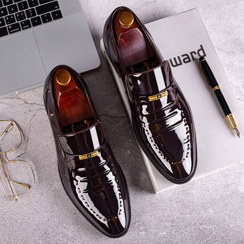 premium plus-size leather shoes for men - breathable korean style business formal low-cut shoes