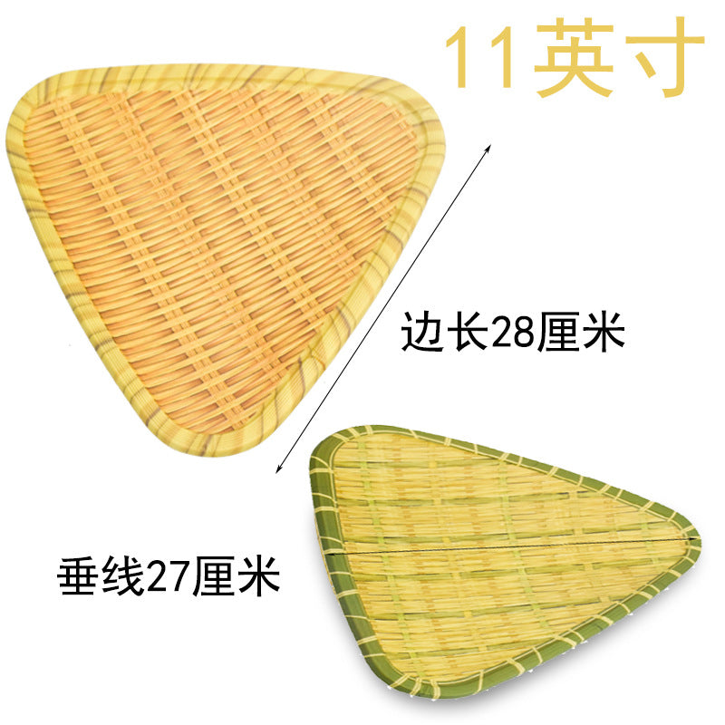 Bamboo woven disc plastic hot pot dish plate restaurant large plate barbecue plate farmhouse tableware green roast chicken plate banquet