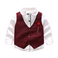 Boys' suit set: vest, long-sleeve shirt, gentleman style - perfect for birthdays, first birthdays, and wholesale. european and american style
