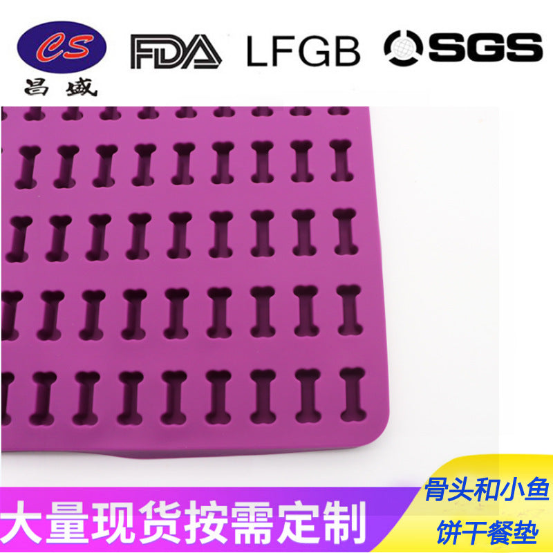 Fish and bones baking mat silicone drain tableware fish bones dog food biscuit mold pet non-slip environmentally friendly kitchen