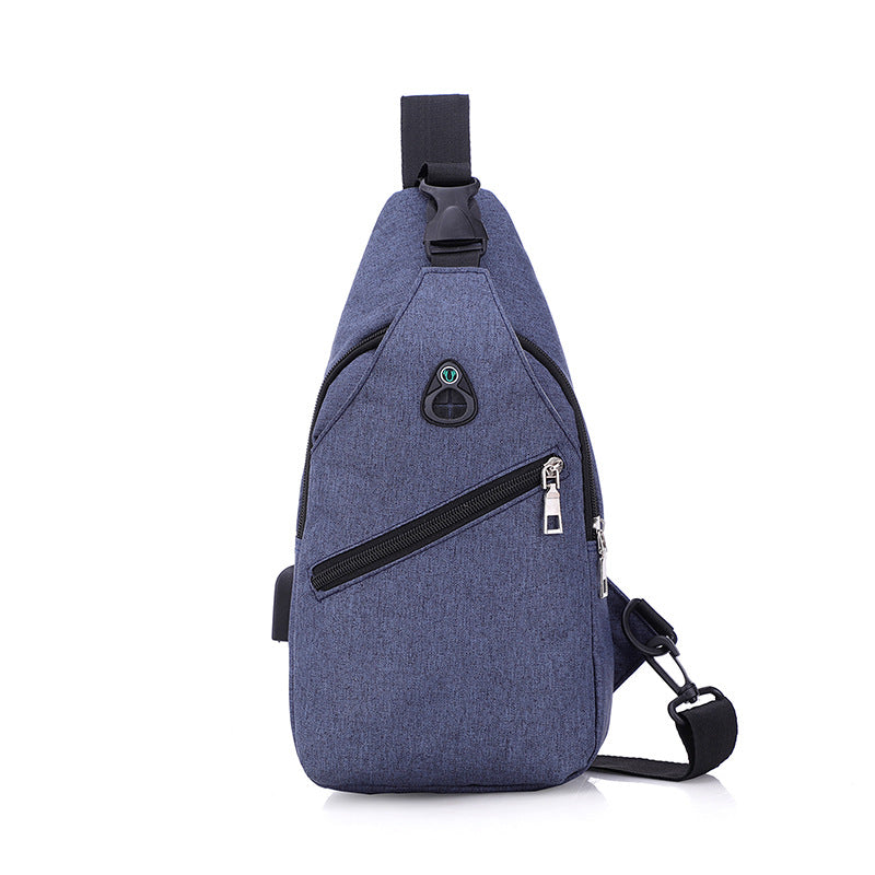 Foreign trade fashion taste men's breast bag European and American trend shoulder bag sports messenger bag printing logo gift wholesale
