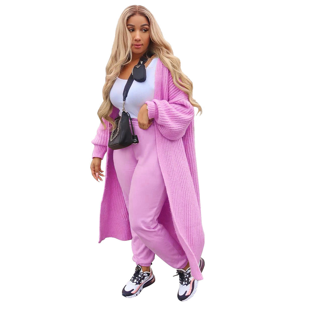 Bestselling new arrivals in cross-border e-commerce: trendy european and american style loose-fit loungewear sweater, casual long cardigan sweater jacket