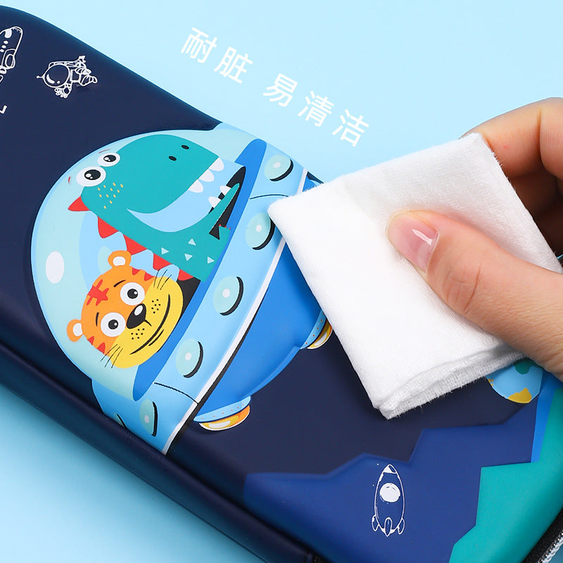 EVA pencil bag custom cartoon double-layer 3D three-dimensional multi-functional primary and secondary school student stationery box large-capacity pencil bag wholesale