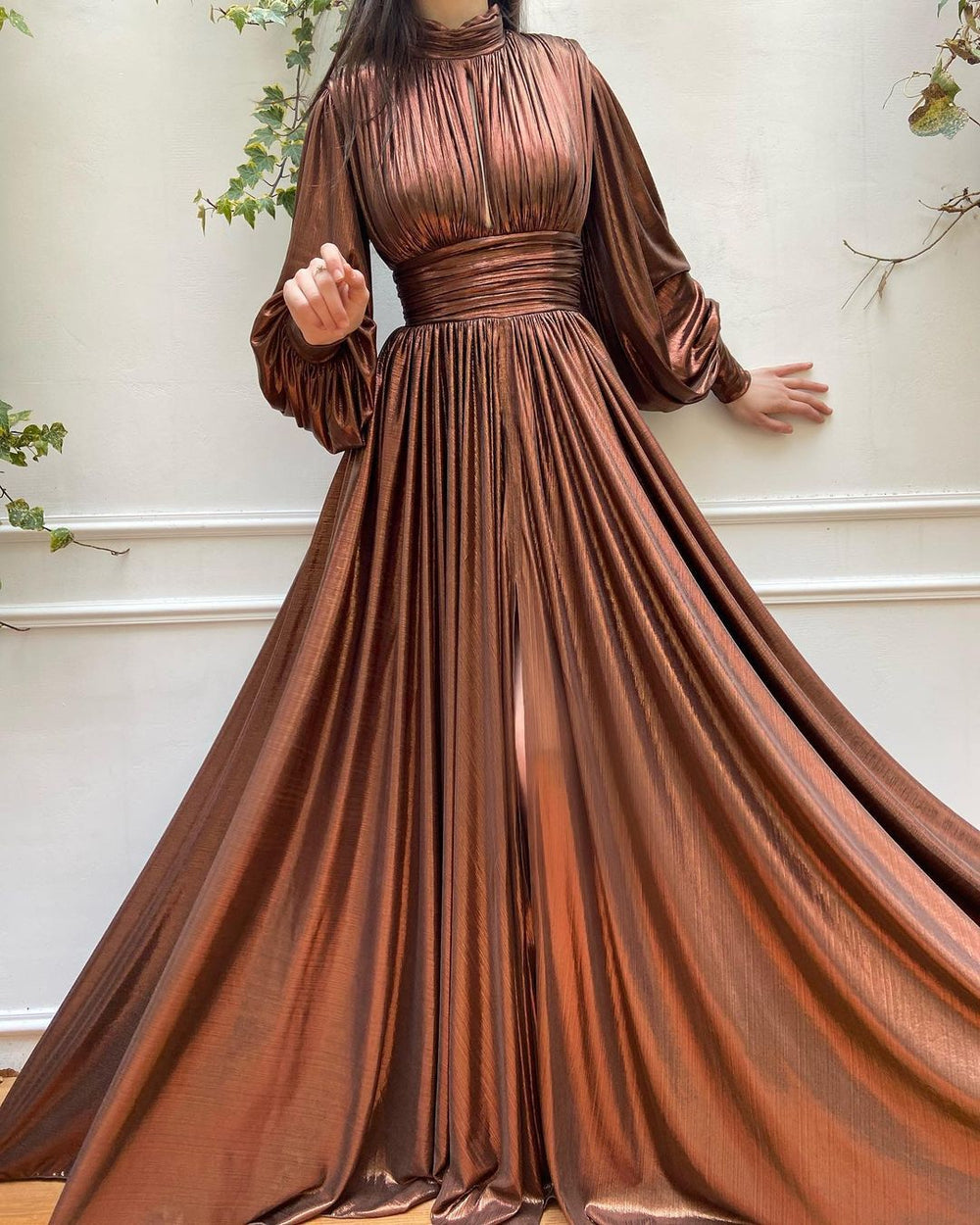 Amazon's new  spring summer popular color waist hanging neck large swing sexy avocado green dress long skirt
