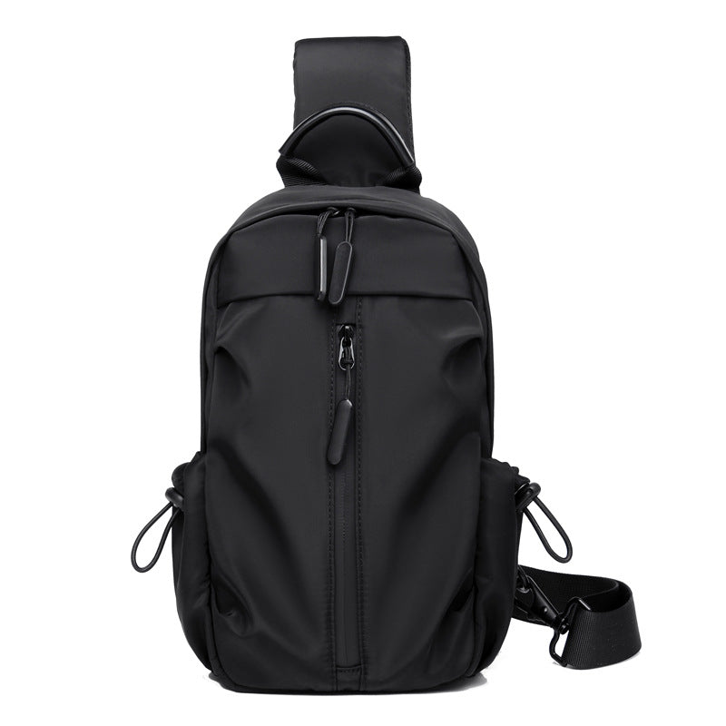 Customized sports and leisure breast bag Men's shoulder bag Crossbody bag Practical large-capacity pleated sports outdoor bag