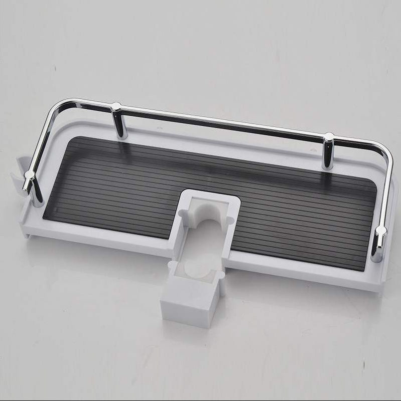 Shower rod rack No punching Can lift shower rod tray with hook Multifunctional storage rack