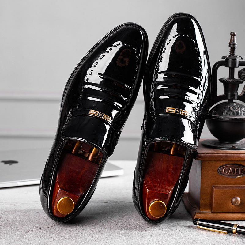 premium plus-size leather shoes for men - breathable korean style business formal low-cut shoes