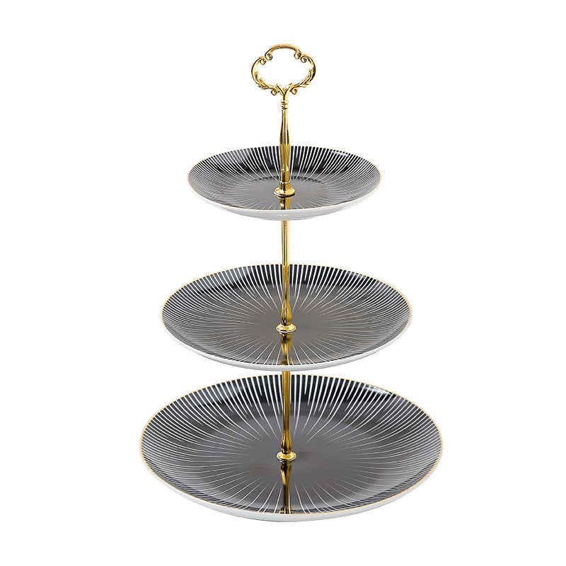 European style multi-tiered fruit platter - creative & stylish dining plate, modern living room three-tier fruit bowl, double-layer candy dish