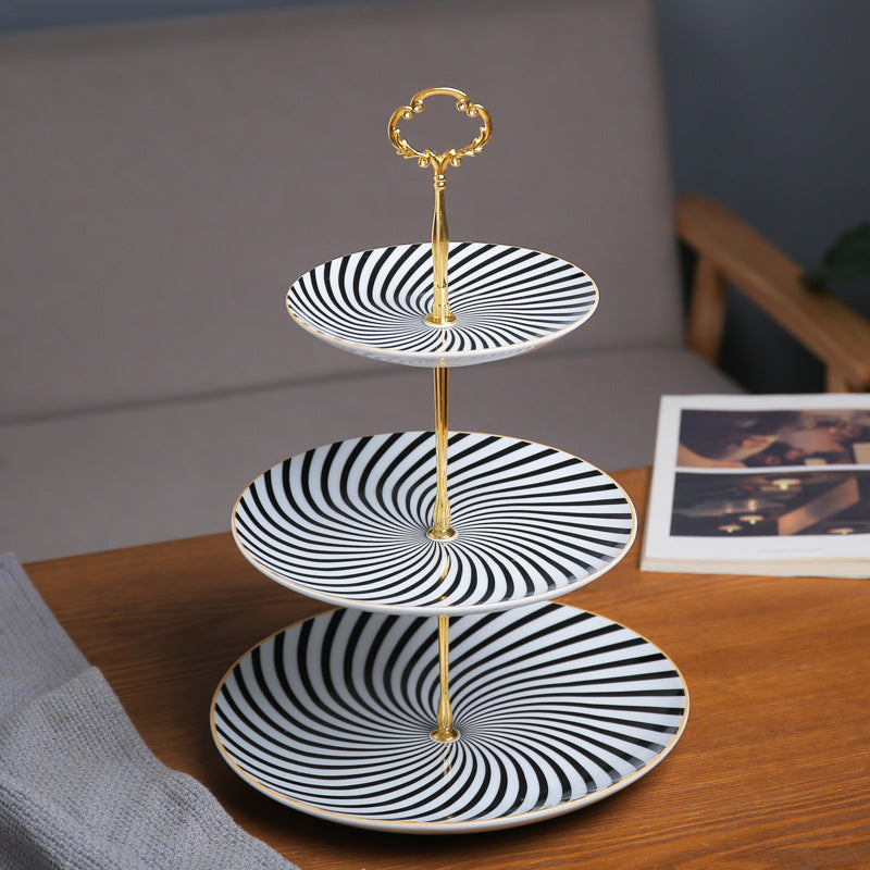 European style multi-tiered fruit platter - creative & stylish dining plate, modern living room three-tier fruit bowl, double-layer candy dish