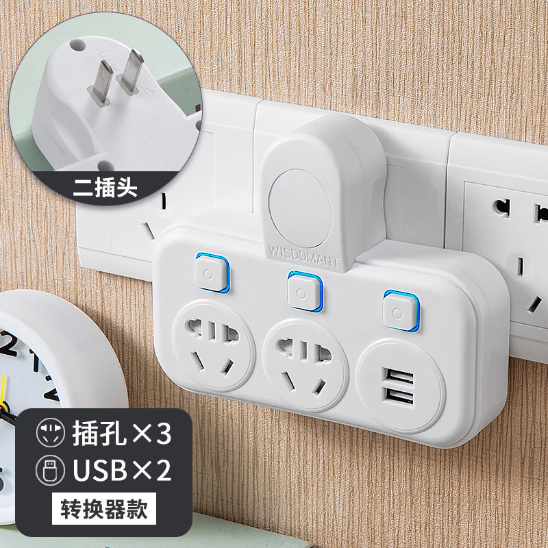 Two-pin socket converter, two-pin us standard, thai power strip, wireless multi-function two-phase double-head 2-item usb power strip