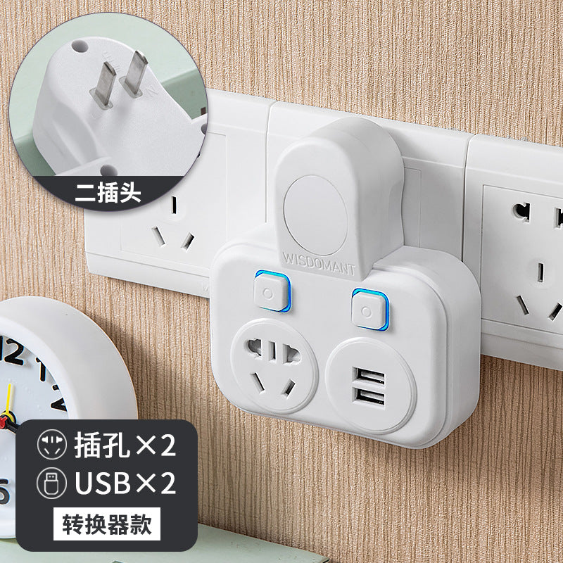 Two-pin socket converter, two-pin us standard, thai power strip, wireless multi-function two-phase double-head 2-item usb power strip