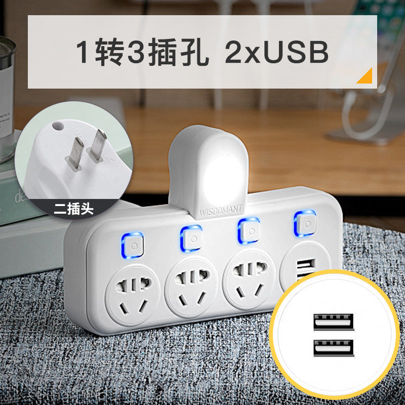 Two-pin socket converter, two-pin us standard, thai power strip, wireless multi-function two-phase double-head 2-item usb power strip