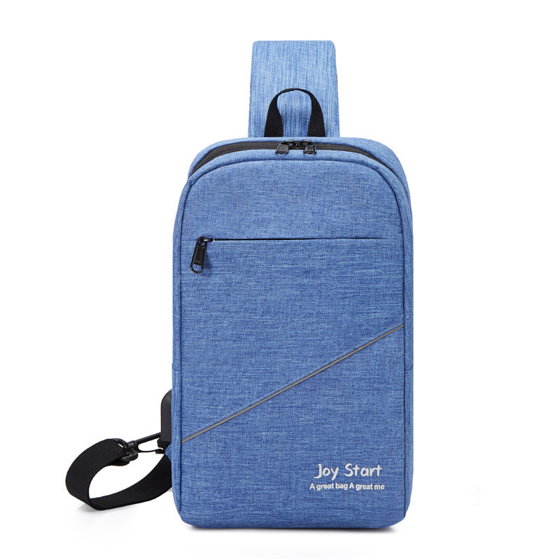 Foreign trade men's breast bag outdoor leisure shoulder bag cycling satchel going out USB charging commuter messenger bag wholesale