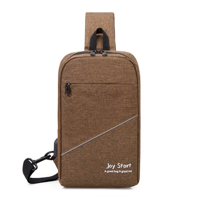 Foreign trade men's breast bag outdoor leisure shoulder bag cycling satchel going out USB charging commuter messenger bag wholesale