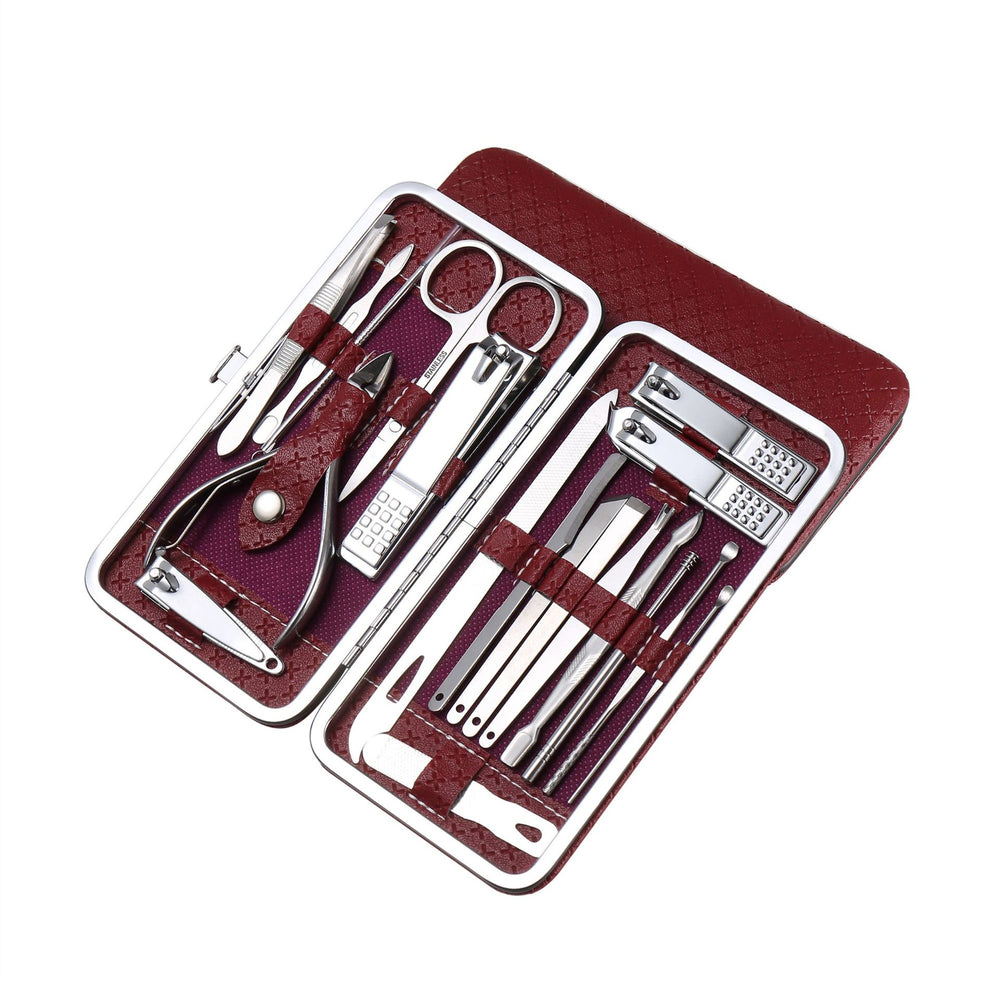 19-piece manicure set: nail clippers, beauty & pedicure care kit, eagle mouth pliers tool wholesale