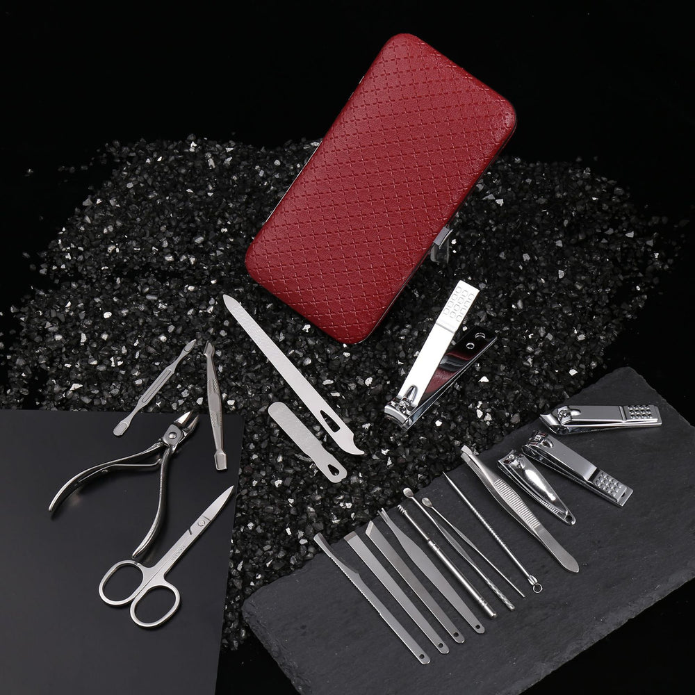 19-piece manicure set: nail clippers, beauty & pedicure care kit, eagle mouth pliers tool wholesale
