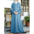 Women's cross-border fashion: new long-sleeve embroidered ethnic style color block patchwork dress/robe