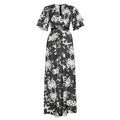 European and american plus size  new arrival cross-border export elegant socialite v-neck floral dress  women's dress
