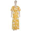 European and american plus size  new arrival cross-border export elegant socialite v-neck floral dress  women's dress