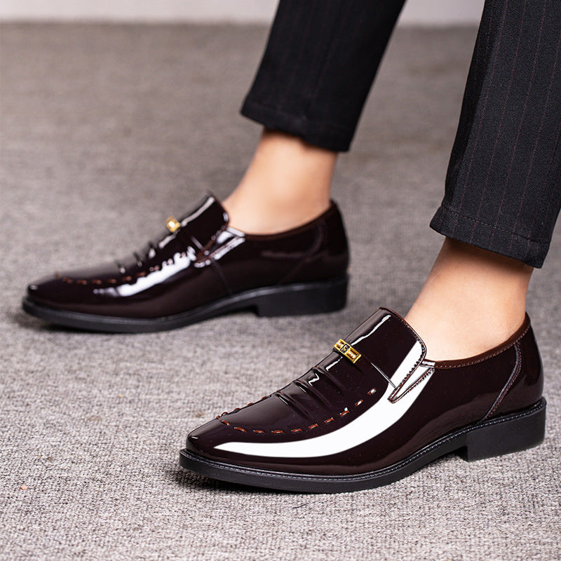premium plus-size leather shoes for men - breathable korean style business formal low-cut shoes