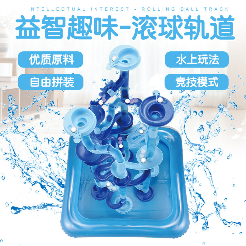 Variety of orbit water ball building block 31-107PCS space slide maze slide DIY building block enlightenment toy