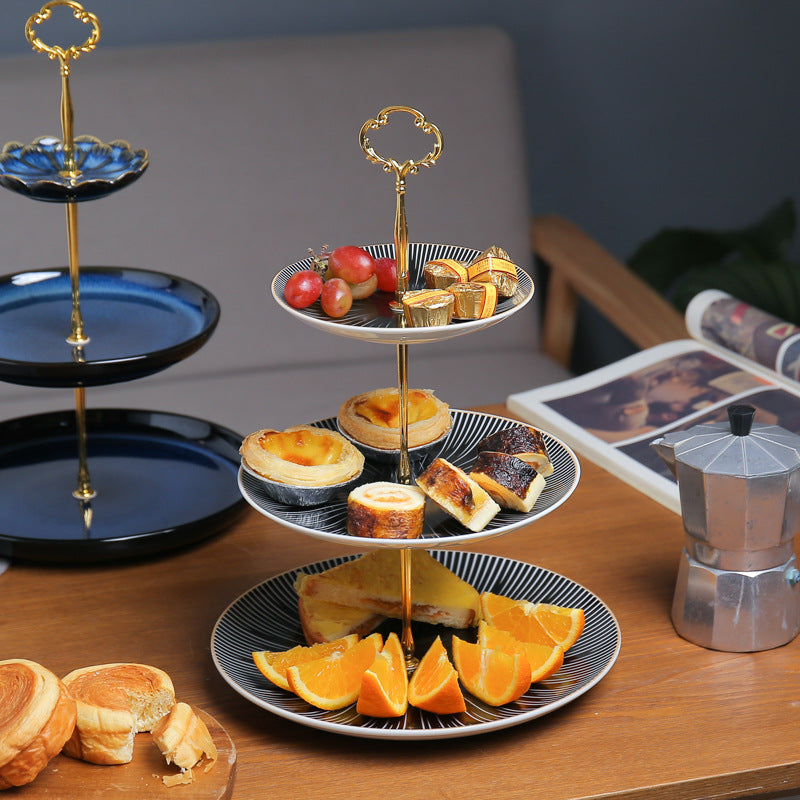 European style multi-tiered fruit platter - creative & stylish dining plate, modern living room three-tier fruit bowl, double-layer candy dish