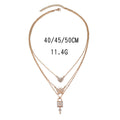 Butterfly love necklace wholesale fashionnew arrivalstylish jewelry key pendant multi-layer women's street photography crystal sweater chain