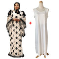 supply black and white embroidered flowers laceloose mesh lace retro buckle bell sleeve long skirt big sale