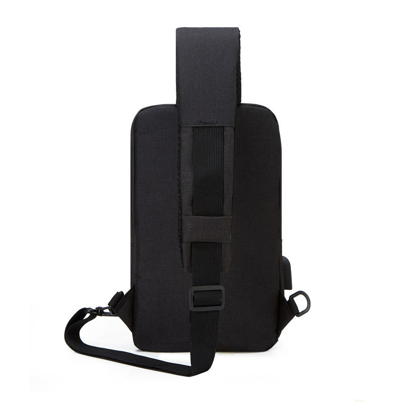 Foreign trade men's breast bag outdoor leisure shoulder bag cycling satchel going out USB charging commuter messenger bag wholesale