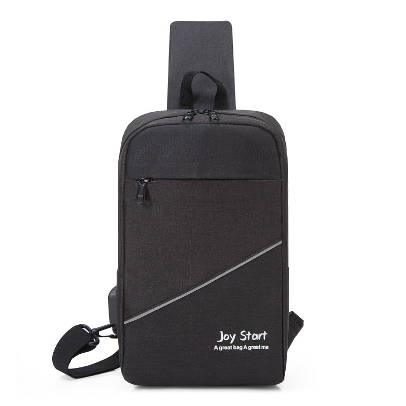 Foreign trade men's breast bag outdoor leisure shoulder bag cycling satchel going out USB charging commuter messenger bag wholesale