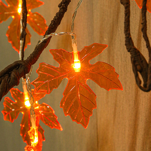 Cross-border led maple leaf light string creative Christmas Thanksgiving battery box lights simulation maple leaf outdoor decorative lights