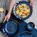10inch japanese style large sauerkraut fish bowl for home ceramic soup basin kiln turned large soup bowl creative lace bowl wholesale