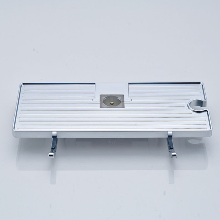 Shower rod rack No punching Can lift shower rod tray with hook Multifunctional storage rack