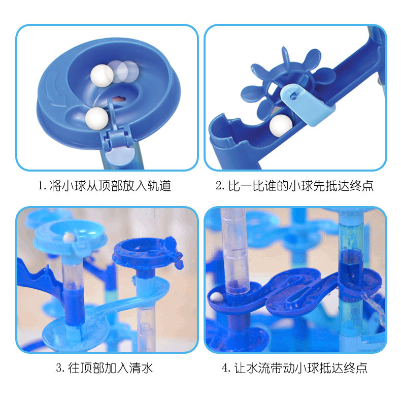 Variety of orbit water ball building block 31-107PCS space slide maze slide DIY building block enlightenment toy