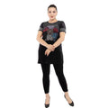Source heavy industry hot diamond colorful flower mid-length slit t-shirt with slim pencil pants casualfashionsuit special price