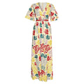 Aliexpress source:  new plus size summer cross-border african women's chiffon printed v-neck floral dress