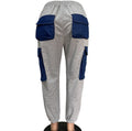 European and american style women's casual pants -  cross-border women's fashion streetwear inspired denim-look high-waisted cargo pants with large pockets