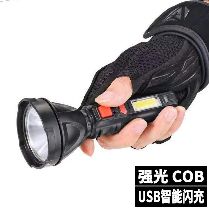 Cross-border hot-selling multi-function flashlight charging long battery life intelligent electric display flashlight outdoor long-distance bright light flashlight