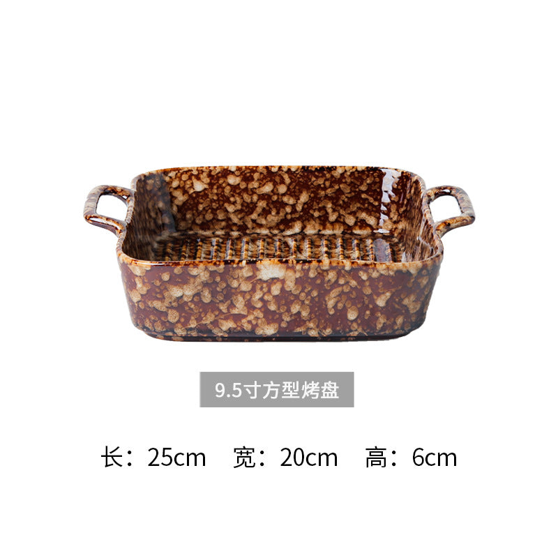 Japanese ceramic dinnerware set - includes bowls, baking dishes, soup plates, steak plates - modern creative tableware for home and hotel use