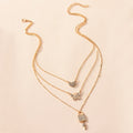 Butterfly love necklace wholesale fashionnew arrivalstylish jewelry key pendant multi-layer women's street photography crystal sweater chain