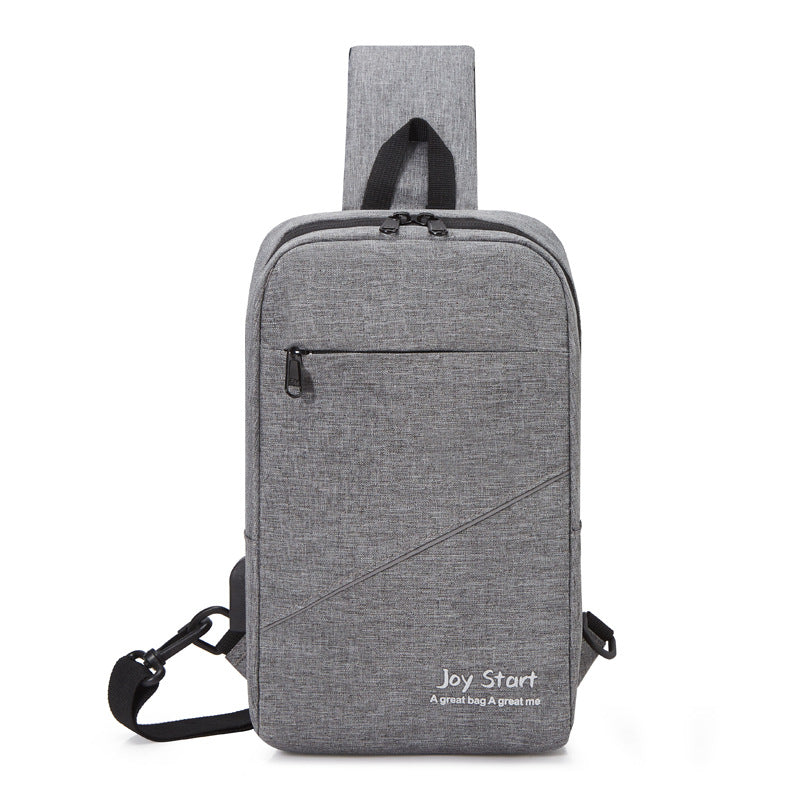 Foreign trade men's breast bag outdoor leisure shoulder bag cycling satchel going out USB charging commuter messenger bag wholesale